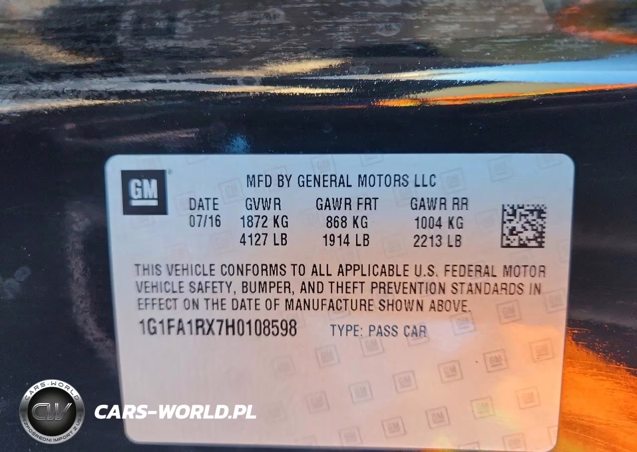 2017 Chevrolet Camaro Ls VIN:1G1FA1RX7H0108598 - 12