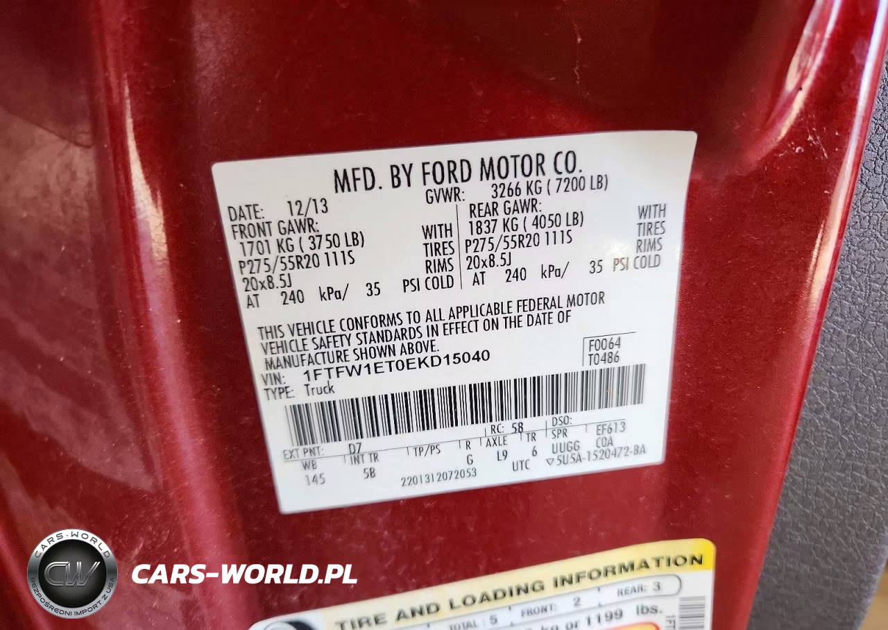 2014 Ford F150 Supercrew VIN:1FTFW1ET0EKD15040 - 12