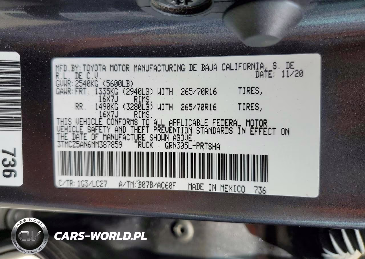 2021 Toyota Tacoma Trd Off-Road VIN:3TMCZ5AN6MM387859 - 12