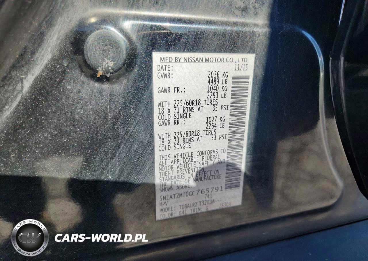 2016 Nissan Rogue S VIN:5N1AT2MT0GC765791 - 12