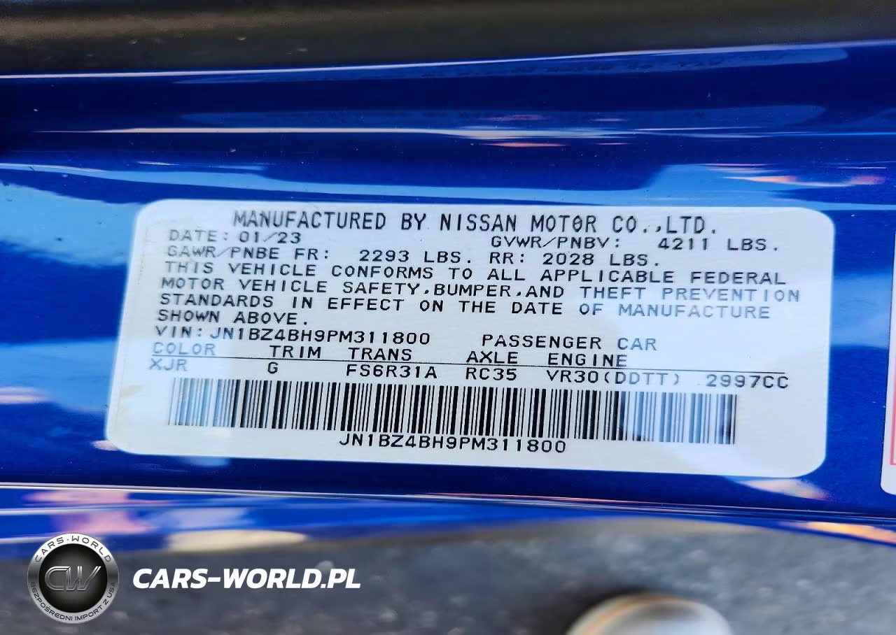 2023 Nissan Z Performance VIN:JN1BZ4BH9PM311800 - 12