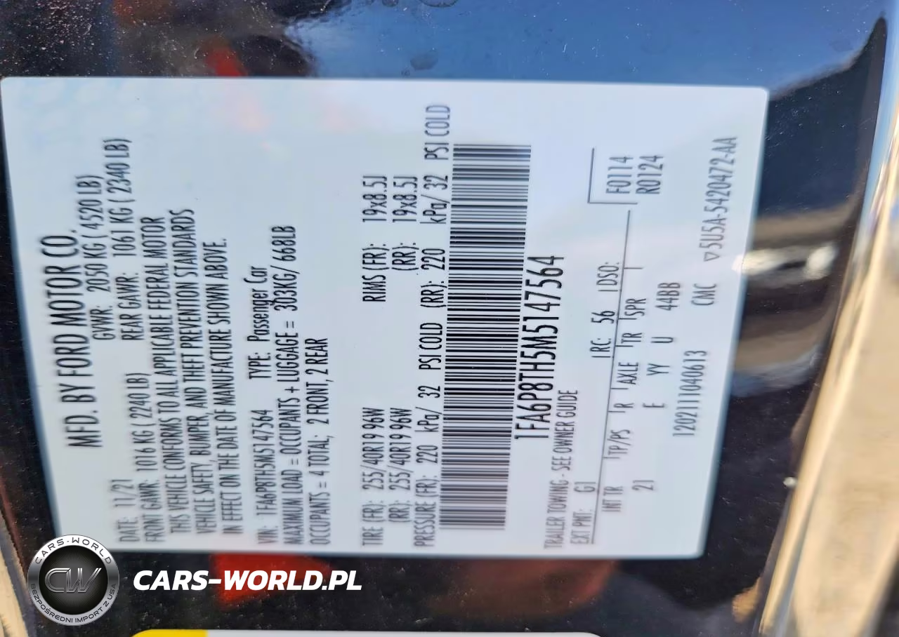 2021 Ford Mustang VIN:1FA6P8TH5M5147564 - 12