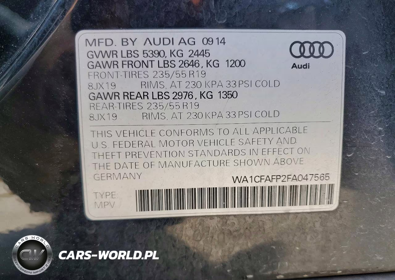 2015 Audi Q5 Premium VIN:WA1CFAFP5FA123456 - 13
