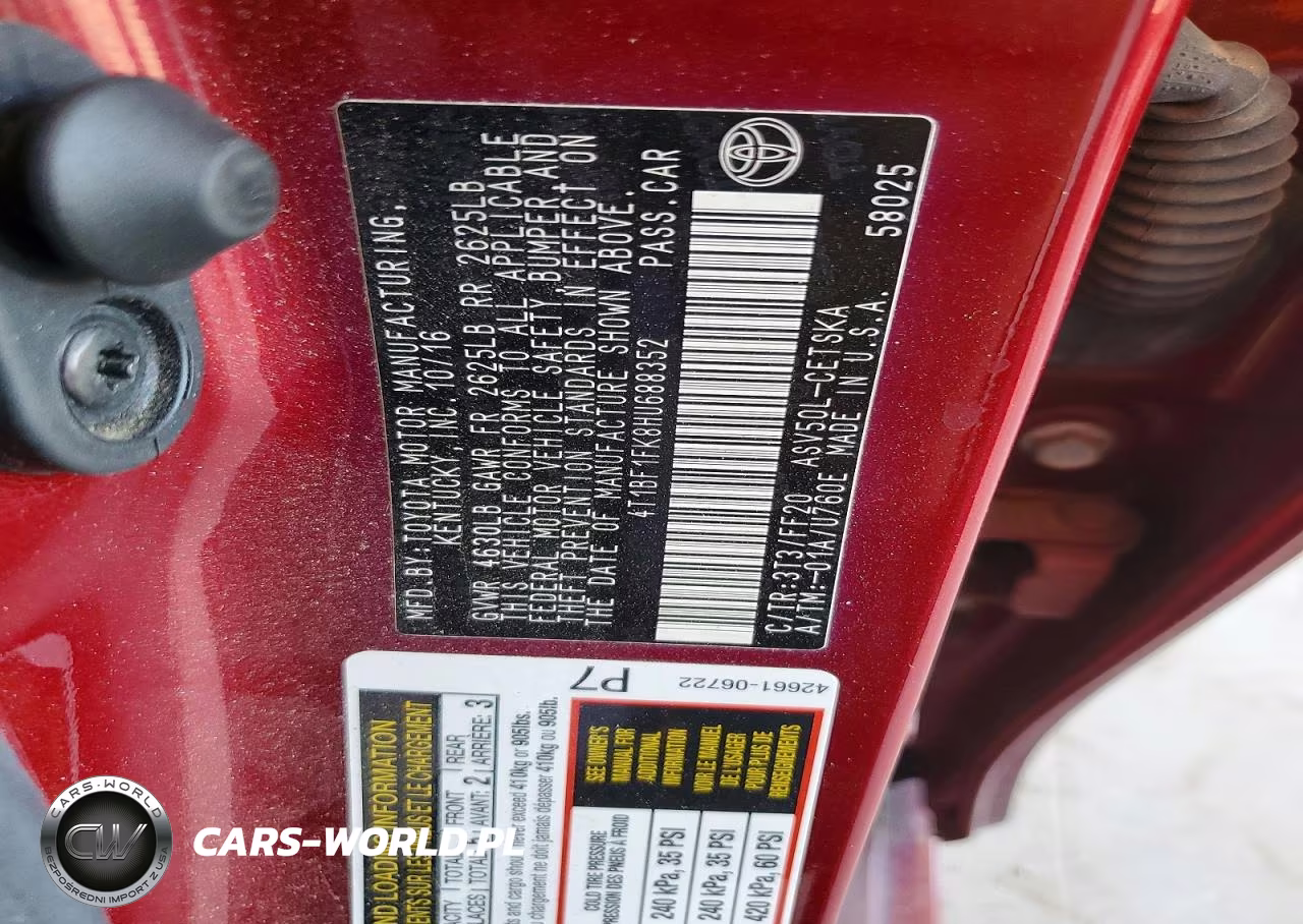 2017 Toyota Camry Se VIN:4T1BF1FK8HU688352 - 12