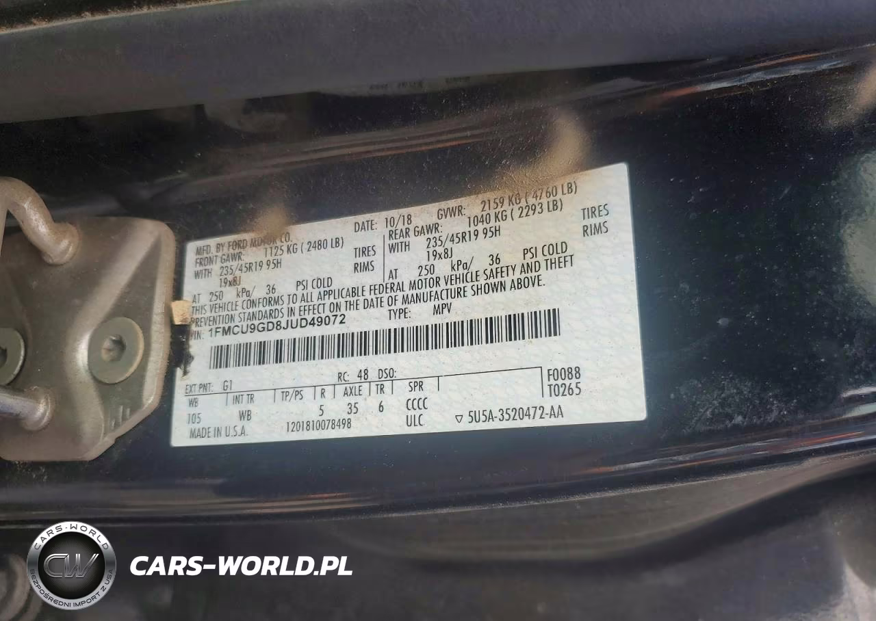 2018 Ford Escape Se VIN:1FMCU9GD8JUD49072 - 13