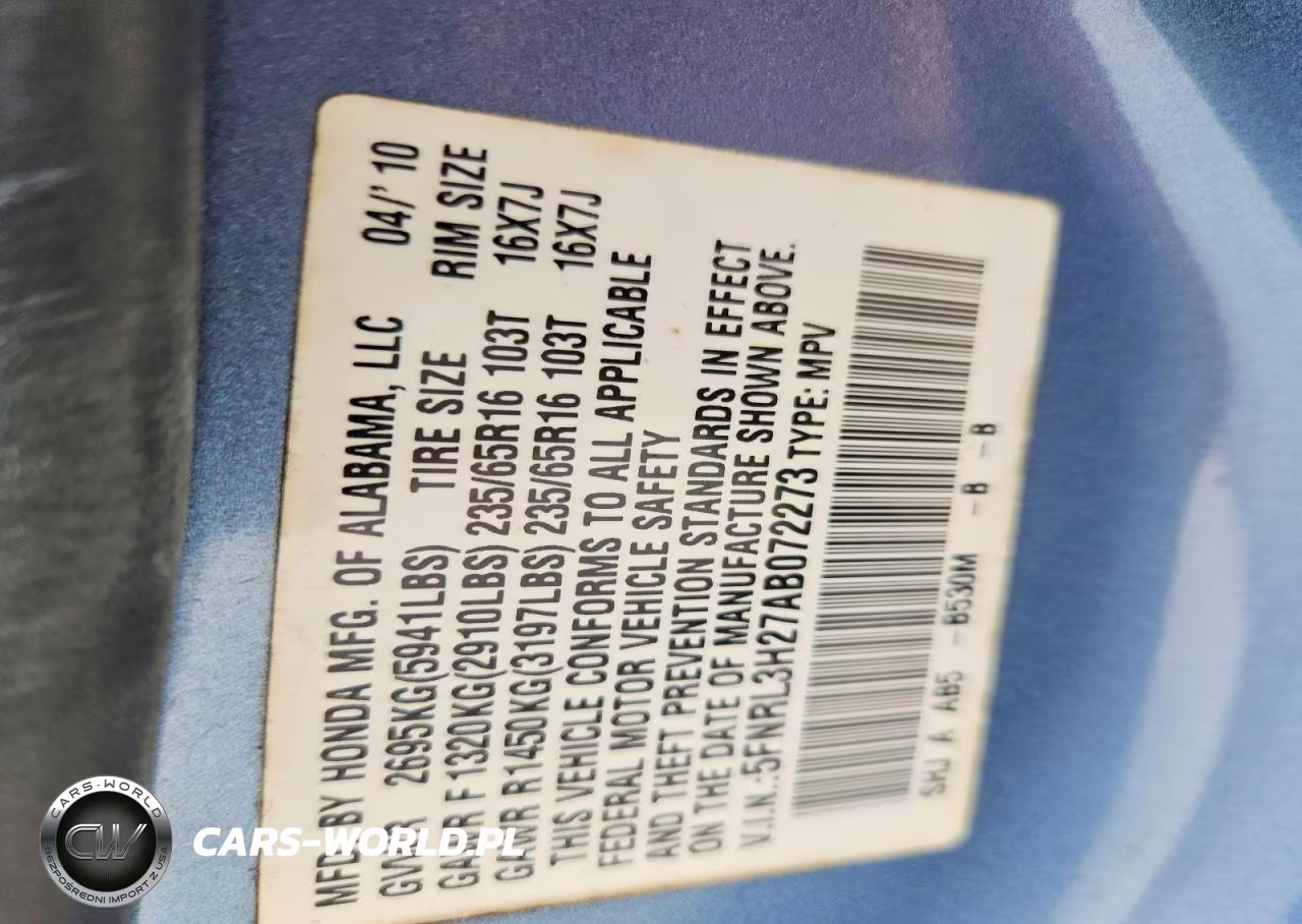 2010 Honda Odyssey Lx VIN:5FNRL3H27AB072273 - 13