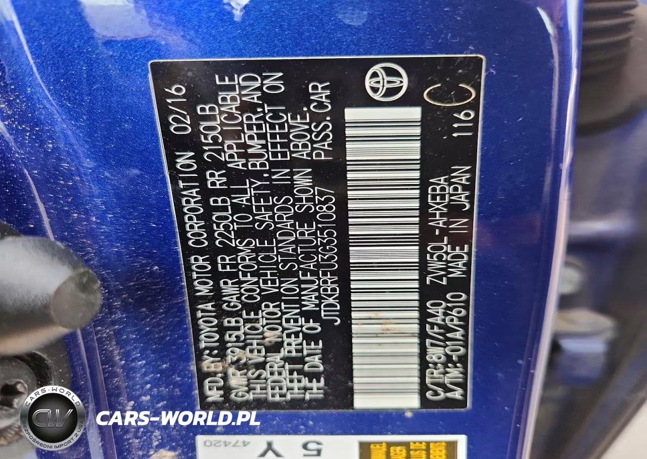 2016 Toyota Prius Two VIN:JTDKBRFU3G3510837 - 12