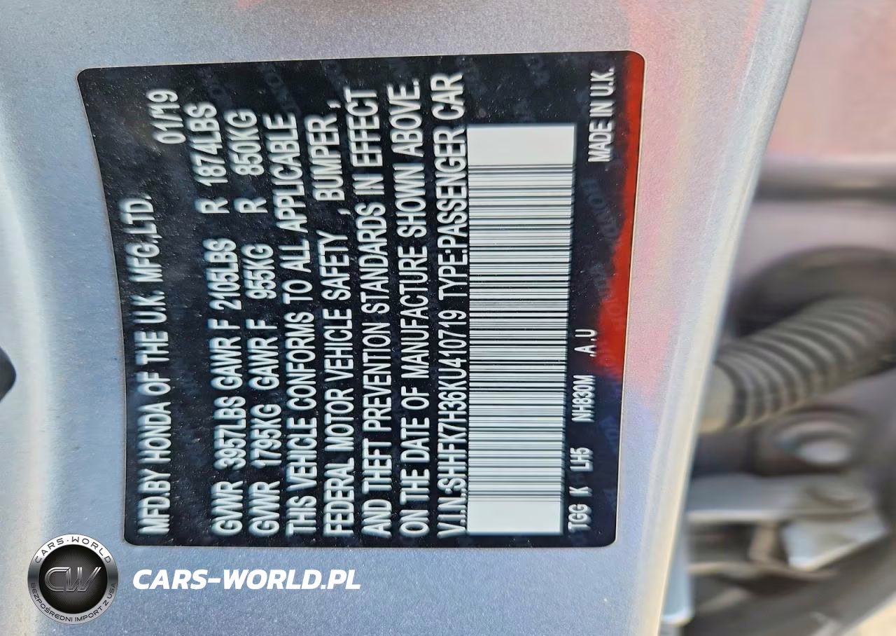 2019 Honda Civic Lx VIN:SHHFK7H36KU410719 - 12
