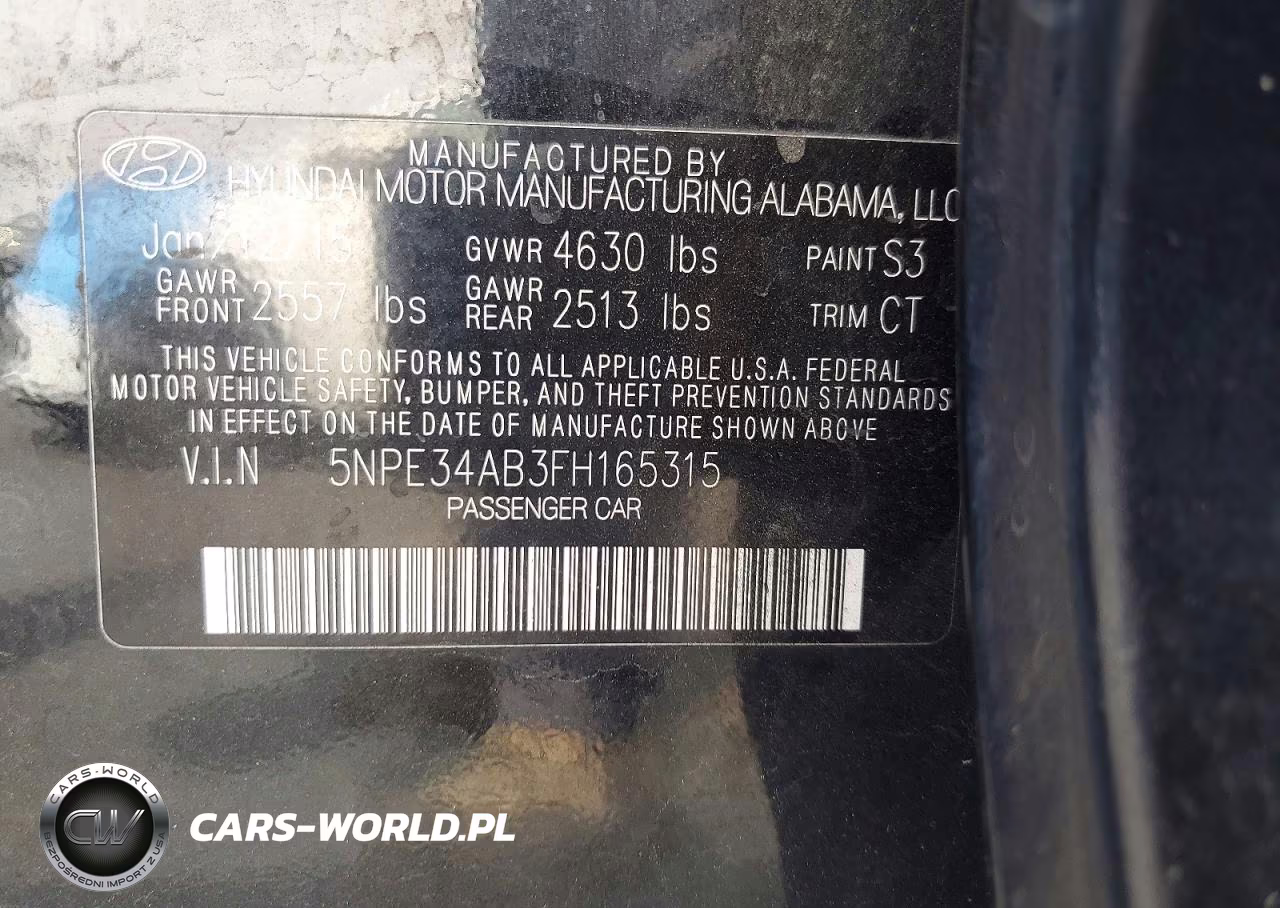 2015 Hyundai Sonata Limited 2.0T VIN:5NPE34AB3FH165315 - 12