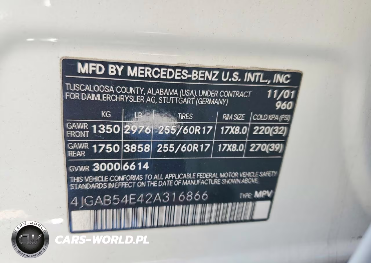 2002 Mercedes-Benz Ml 320 VIN:4JGAB54E42A316866 - 14