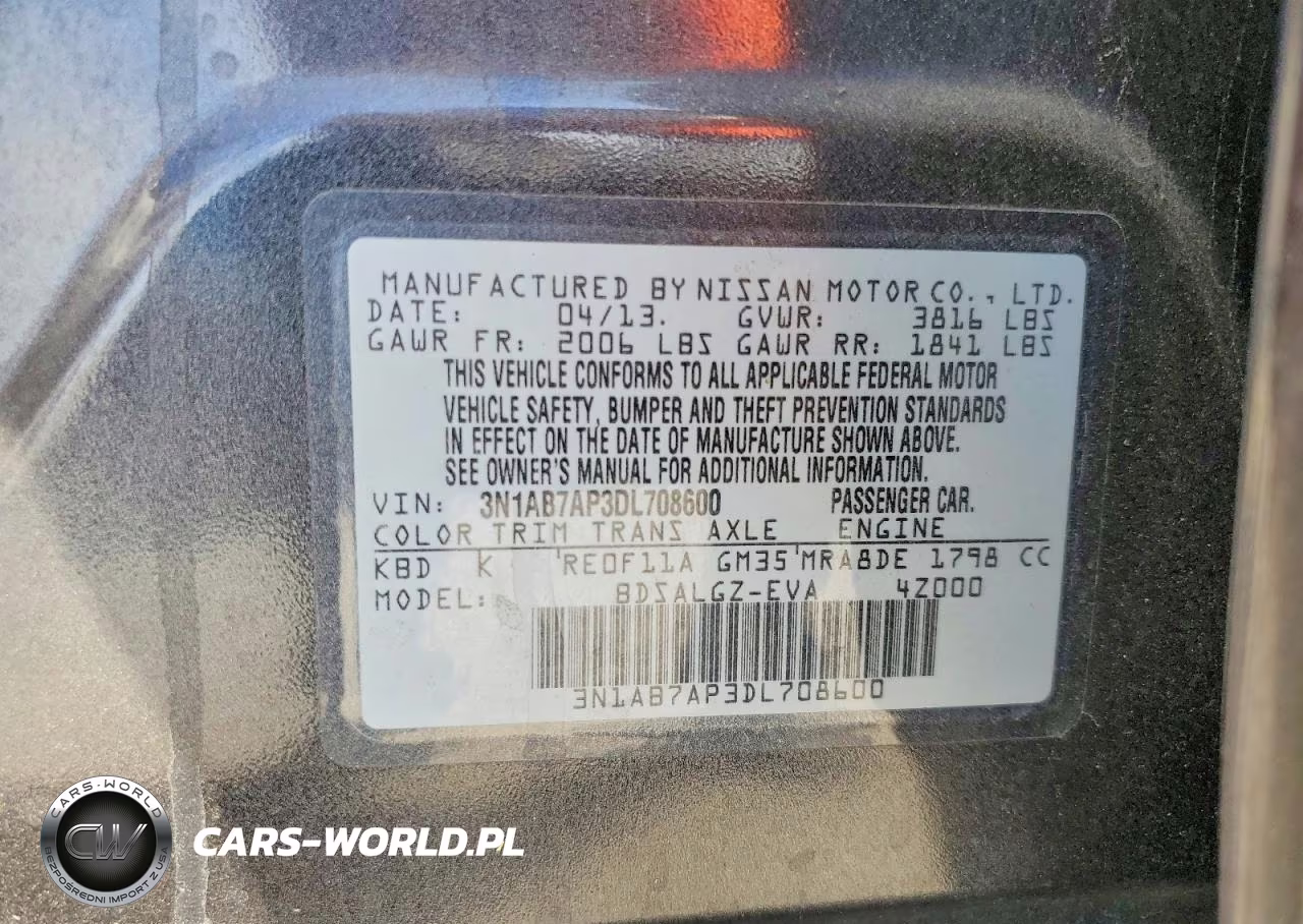 2013 Nissan Sentra Sl VIN:3N1AB7AP3DL708600 - 12
