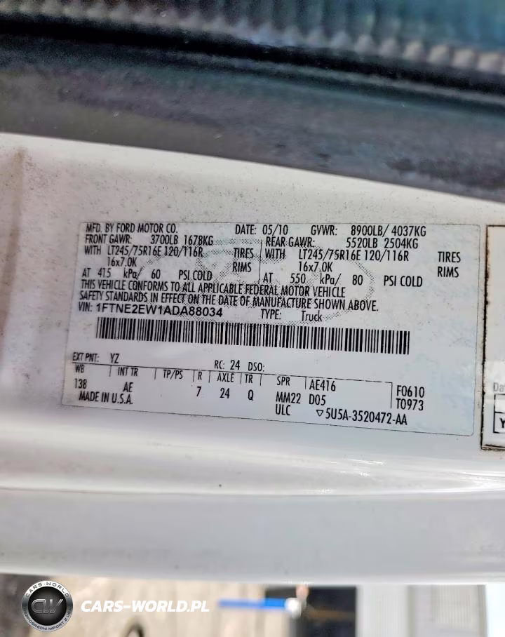 2010 Ford Econoline E250 Van VIN:1FTNE2EW1ADA88034 - 13