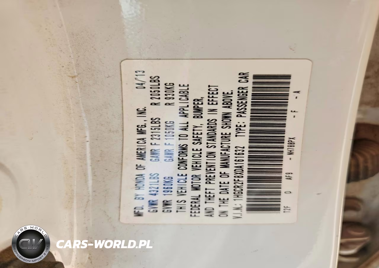 2013 Honda Accord Exl VIN:1HGCR2F8XDA161632 - 12