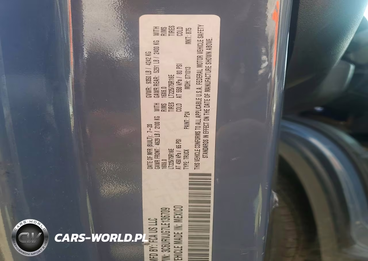 2020 Ram Promaster 3500 Delivery Van VIN:3C6URVJG7LE136709 - 13
