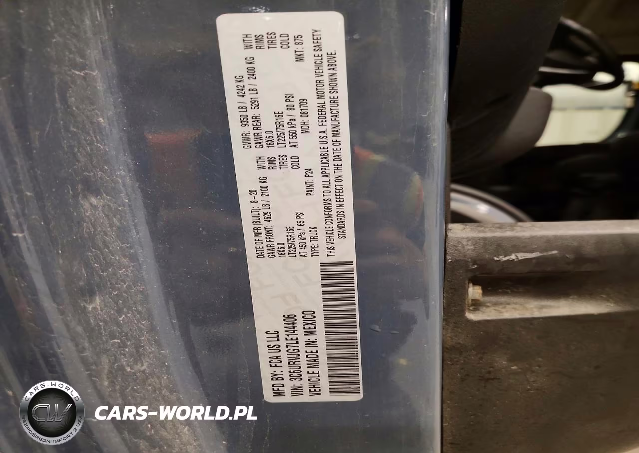 2020 Ram Promaster 3500 Delivery Van VIN:3C6URVJG7LE144406 - 13