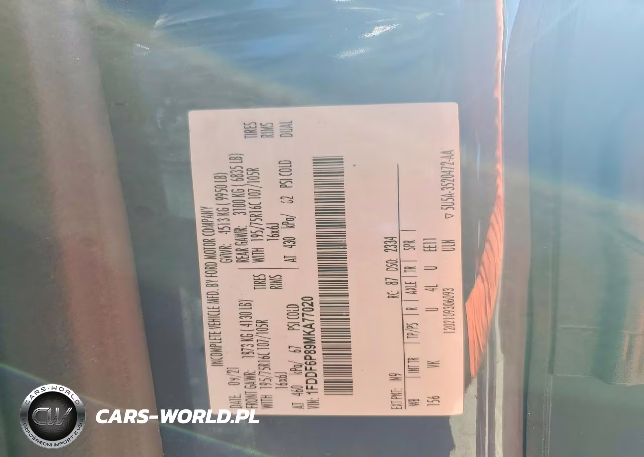 2021 Ford Transit T-350 Hd VIN:1FDDF6P89MKA77020 - 13