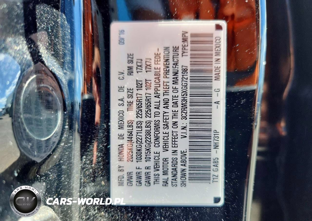 2016 Honda Cr-V Ex VIN:3CZRM3H5XGG721987 - 13