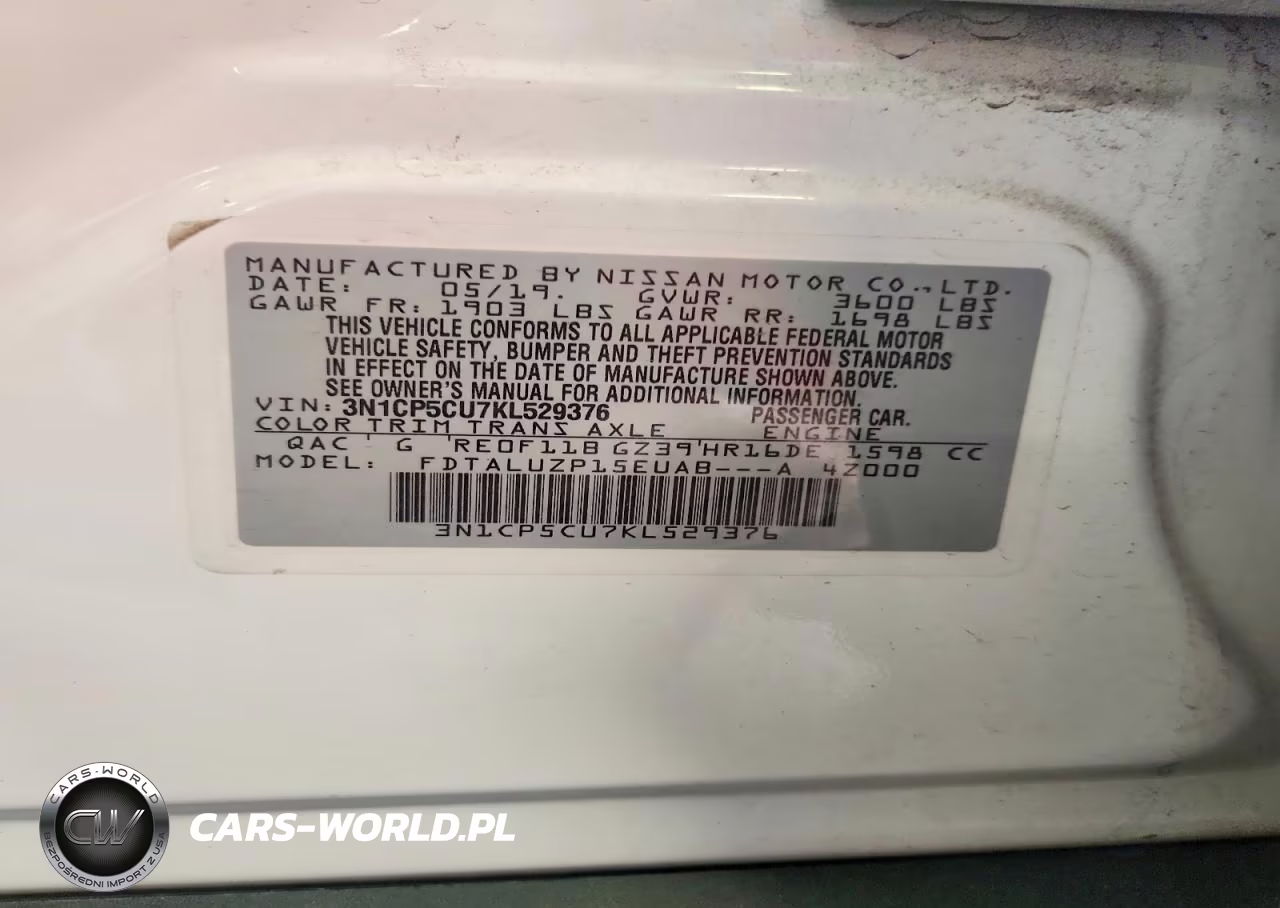 2019 Nissan Kicks Sr VIN:3N1CP5CU7KL529376 - 14