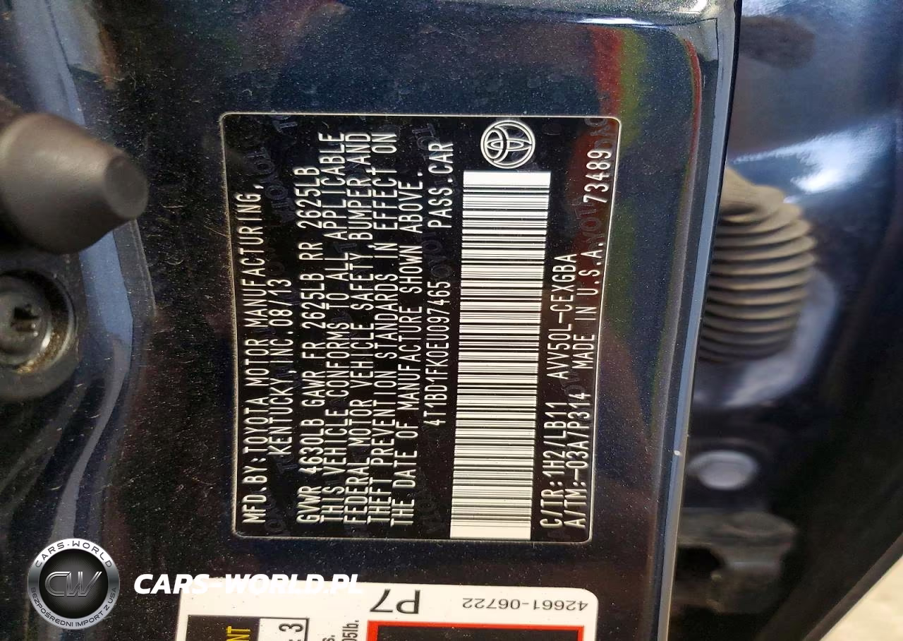 2014 Toyota Camry Hybrid Xle VIN:4T1BD1FK0EU097465 - 12