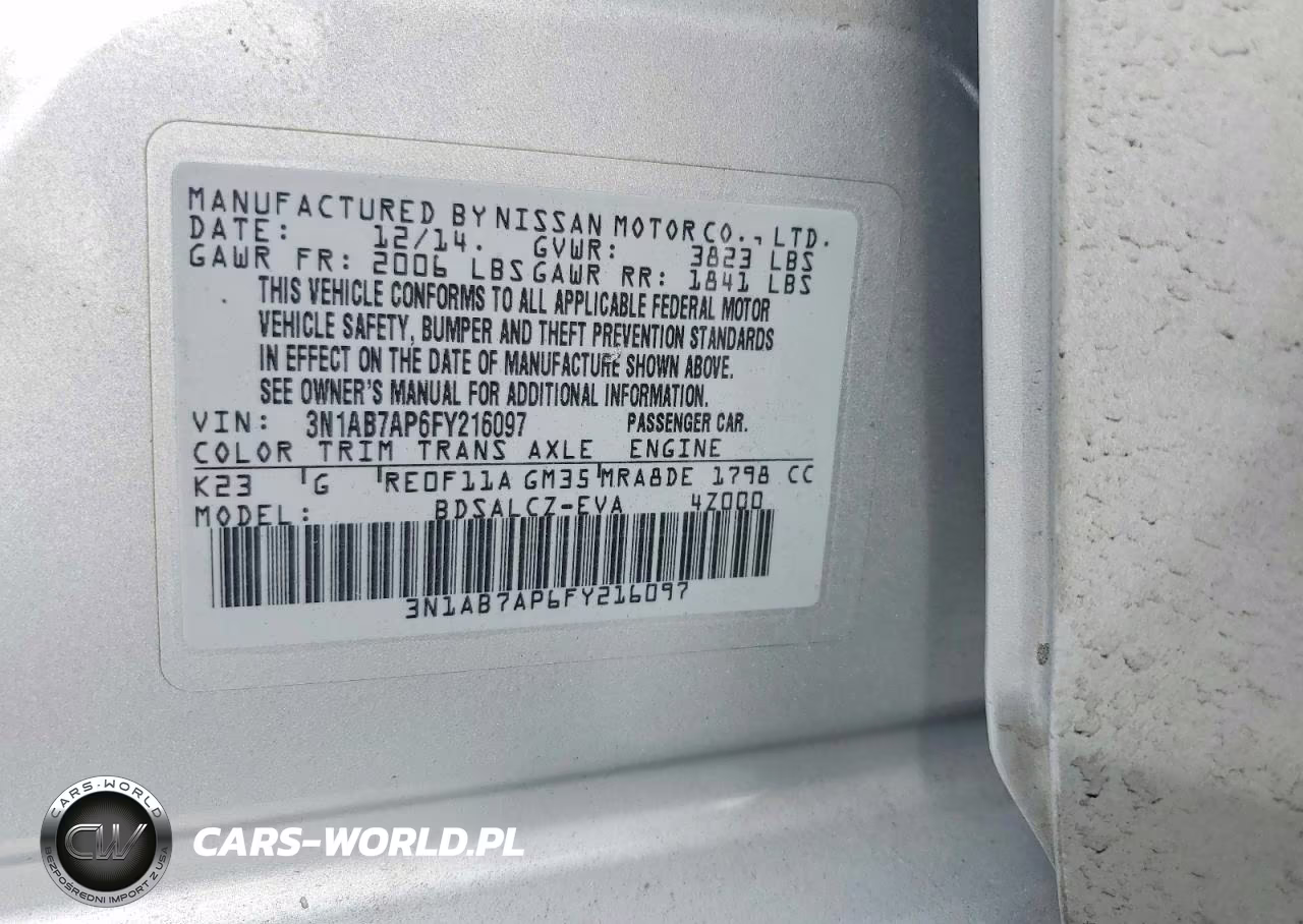 2015 Nissan Sentra VIN:3N1AB7AP6FY216097 - 12