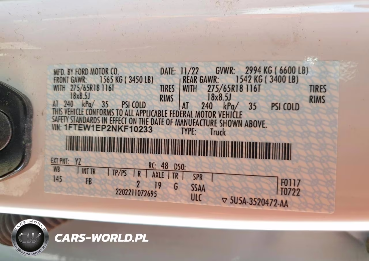 2022 Ford F150 Supercrew VIN:1FTEW1EP2NKF10233 - 12