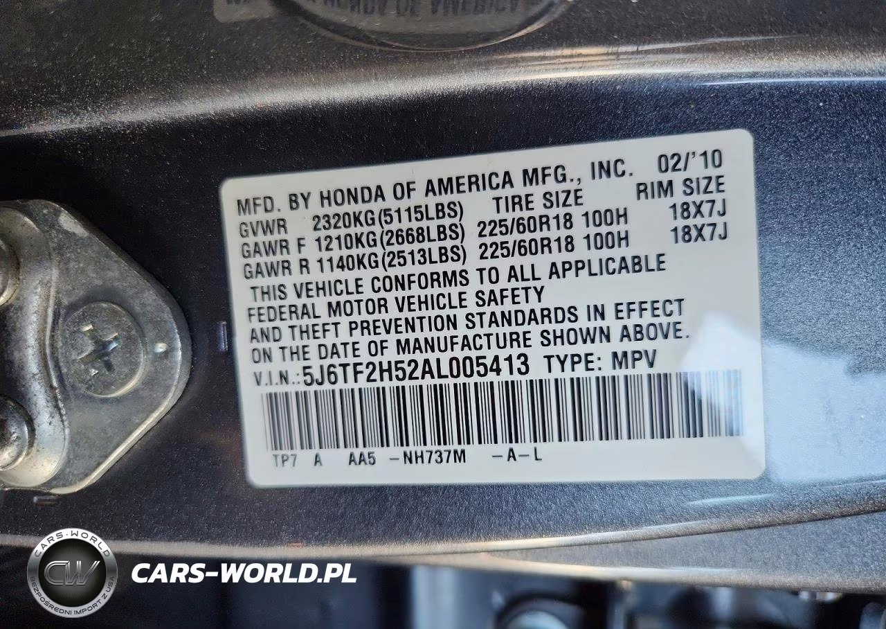 2010 Honda Accord Crosstour Exl VIN:5J6TF2H52AL005413 - 12