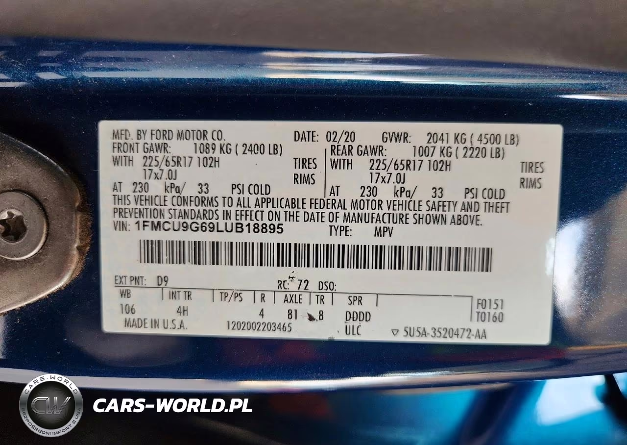 2020 Ford Escape Se VIN:1FMCU9G69LUB18895 - 12
