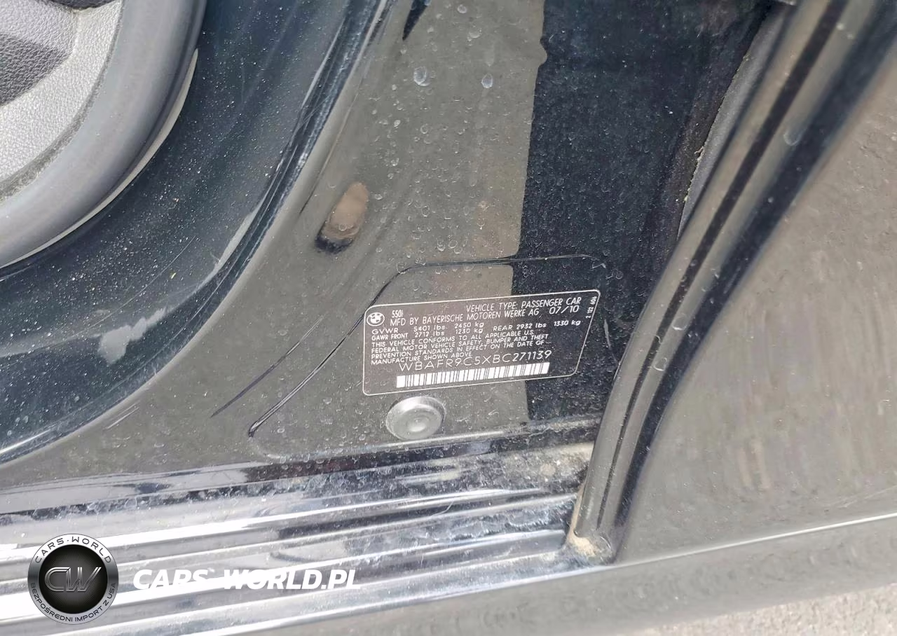 2011 BMW 550 I VIN:WBAFR9C5XBC271139 - 12