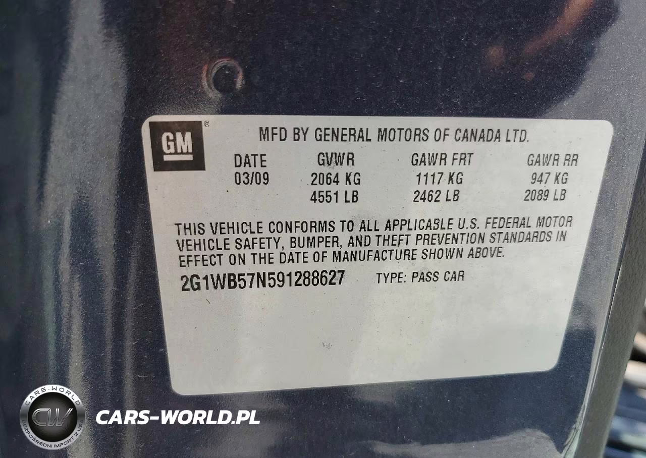 2009 Chevrolet Impala Ls VIN:2G1WB57N591288627 - 12