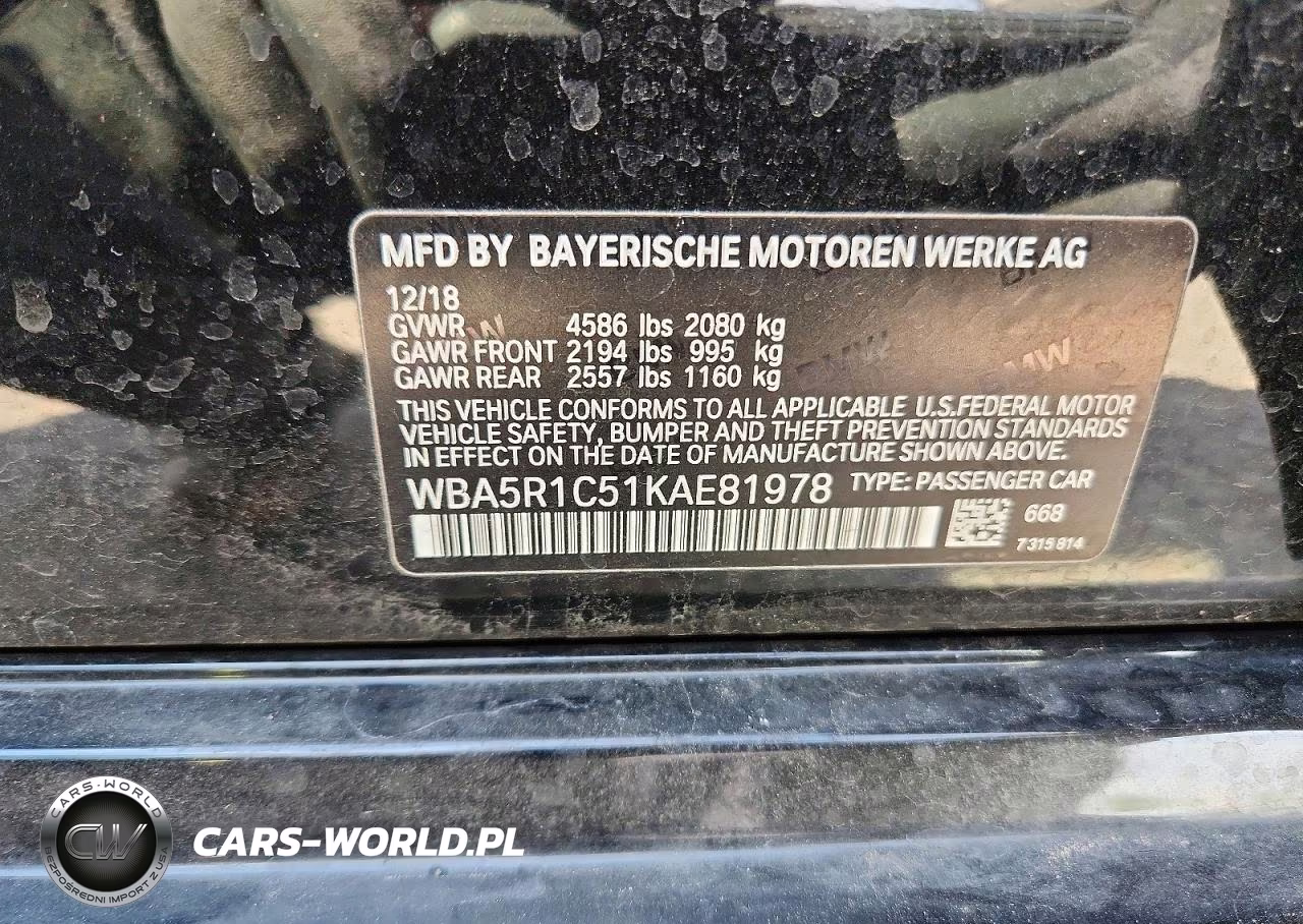 2019 BMW 330I VIN:WBA5R1C51KAE81978 - 12