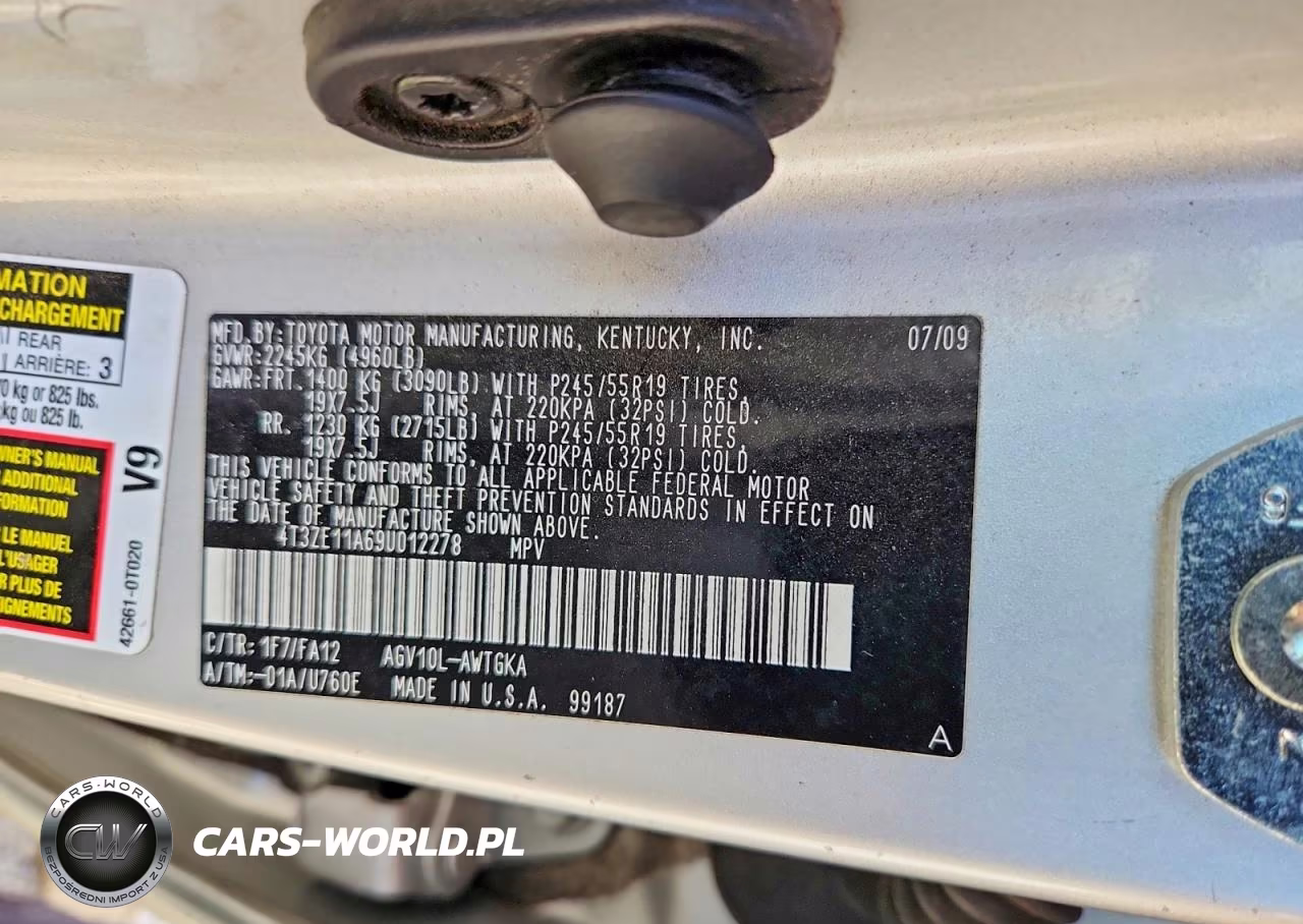 2009 Toyota Venza Fwd 4Cyl VIN:4T3ZE11A69U012278 - 13