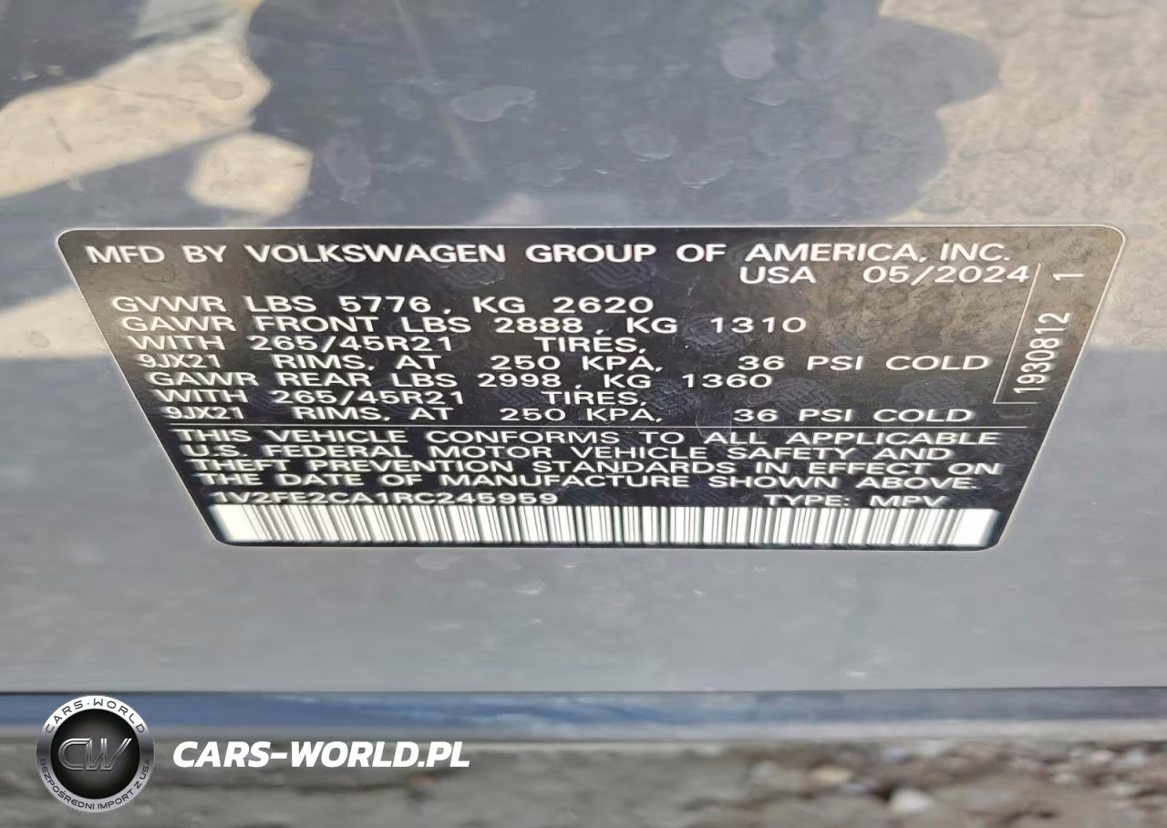 2024 Volkswagen Atlas Cross Sport Sel Premium R-Line VIN:1V2FE2CA1RC245959 - 12