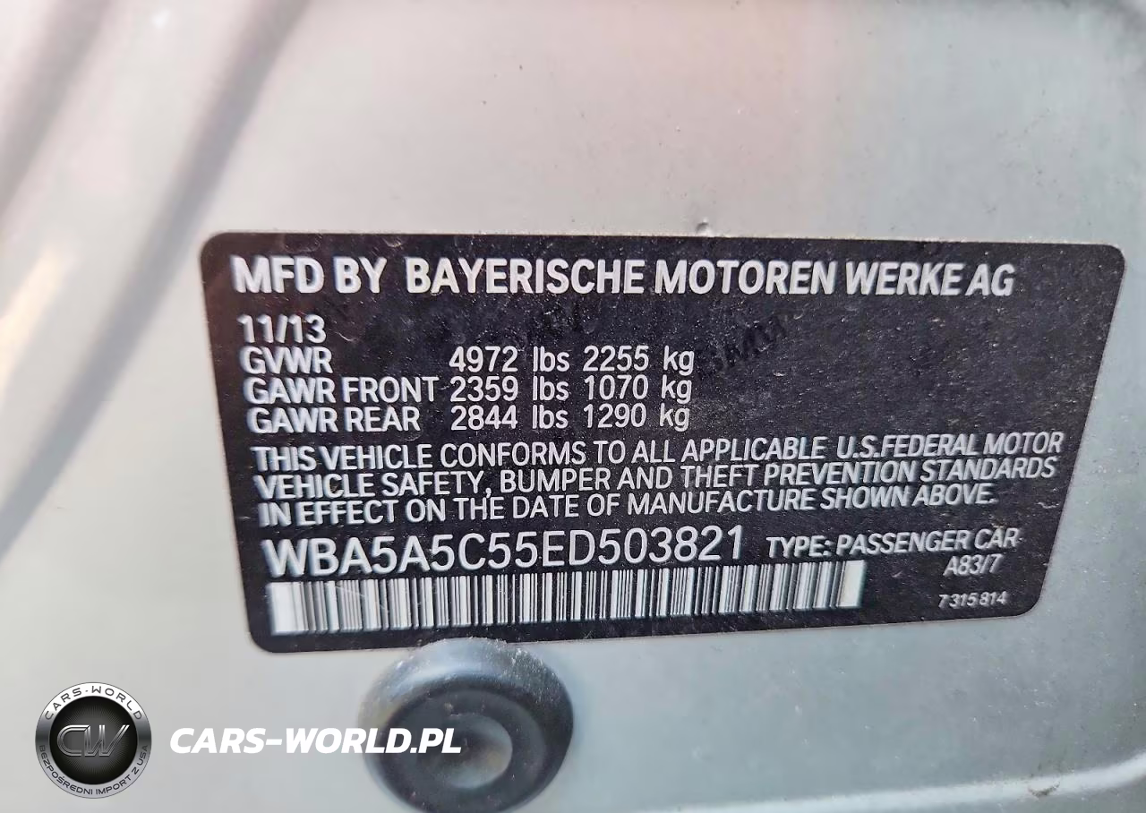 2014 BMW 528 I VIN:WBA5A5C55ED503821 - 13