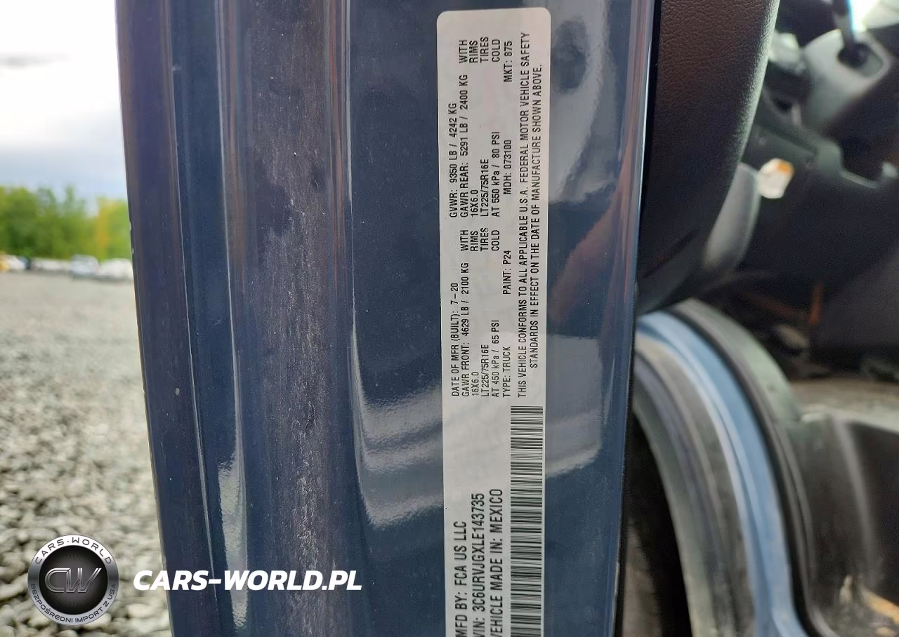 2020 Ram Promaster 3500 Delivery Van VIN:3C6URVJGXLE143735 - 13