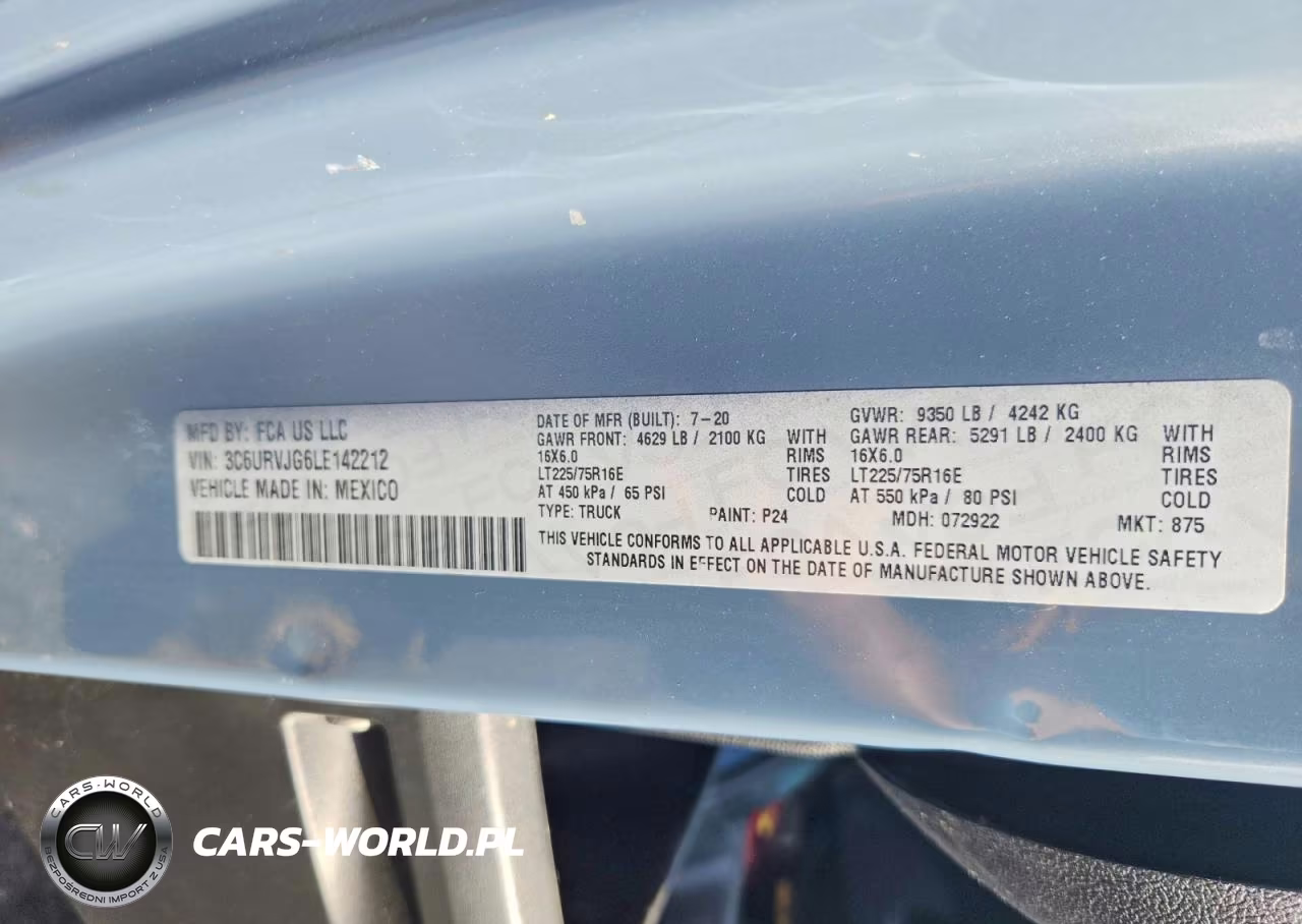 2020 Ram Promaster 3500 Delivery Van VIN:3C6URVJG6LE142212 - 13