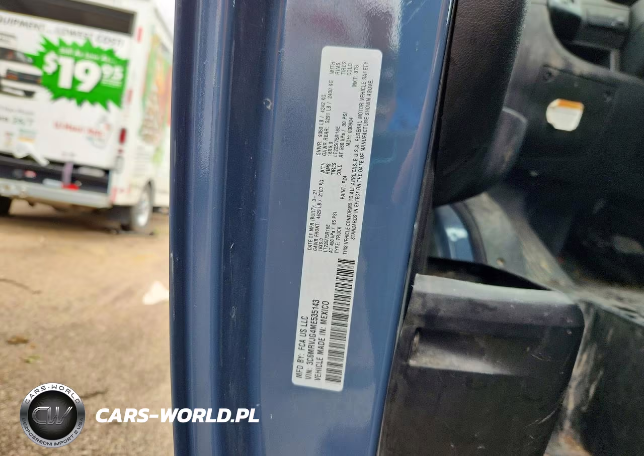 2021 Ram Promaster 3500 3500 High VIN:3C6MRVJG4ME535143 - 13