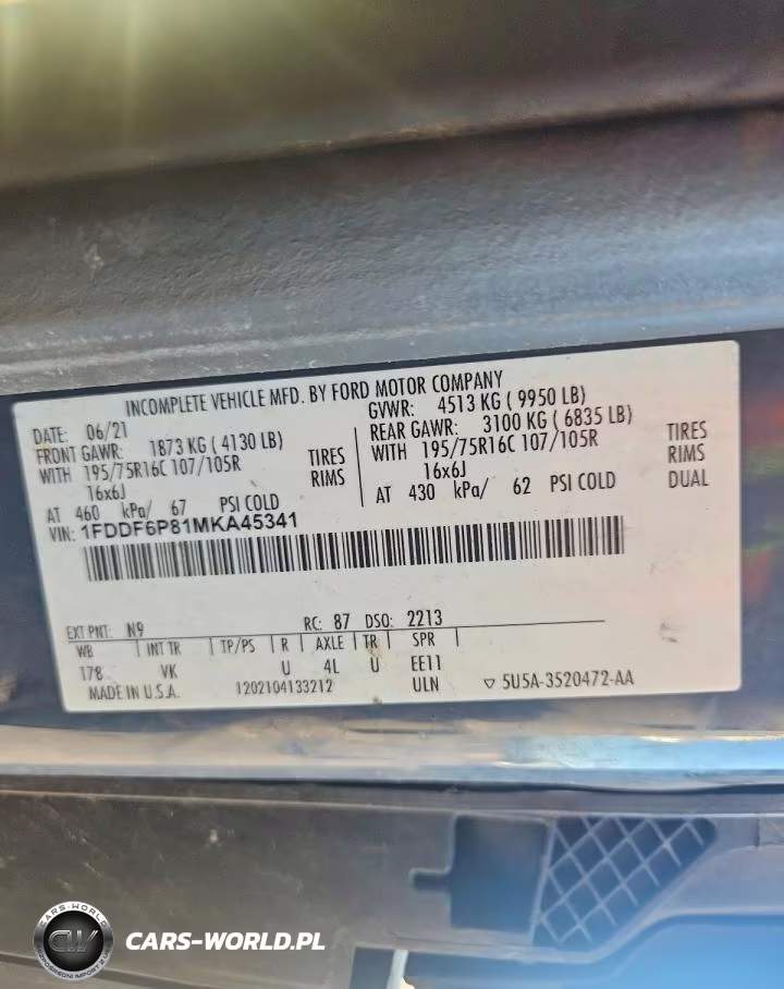 2021 Ford Transit Delivery Truck VIN:1FDDF6P81MKA45341 - 12