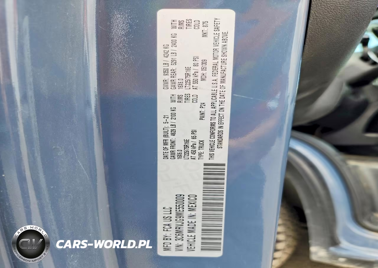 2021 Ram Promaster 3500 Delivery Van VIN:3C6MRVJG9ME550009 - 12