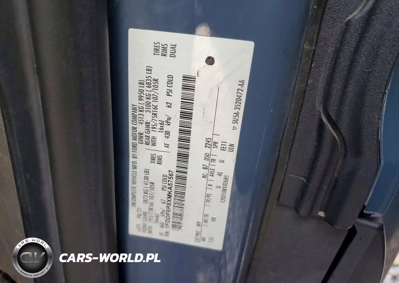 2021 Ford Transit T-350 Hd Delivery Truck VIN:1FDDF6P8XMKA57567 - 13