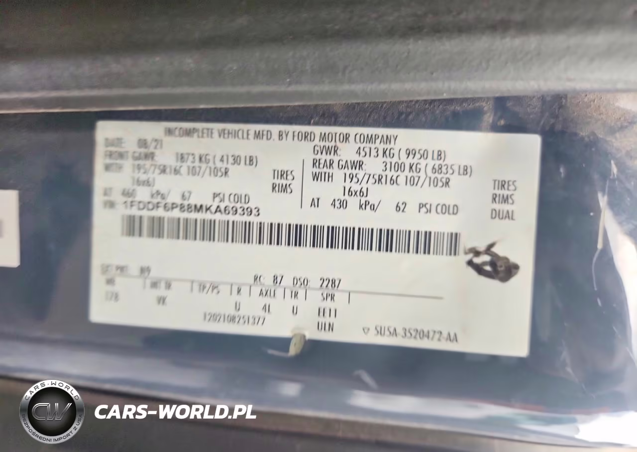 2021 Ford Transit T-350 Hd Delivery Truck VIN:1FDDF6P88MKA69393 - 12
