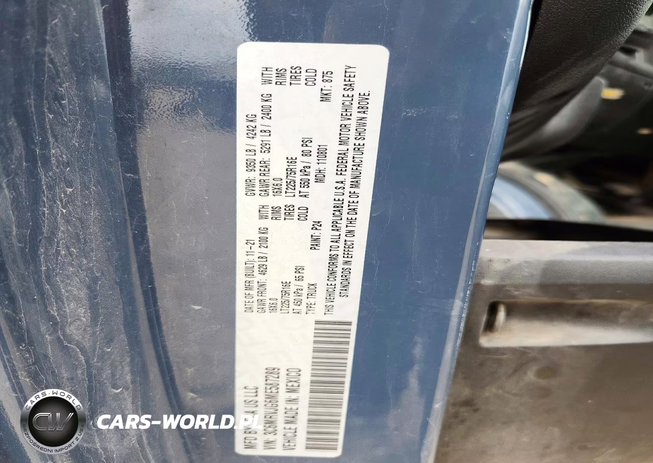 2021 Ram Promaster 3500 Delivery Van VIN:3C6MRVJG6ME587289 - 13