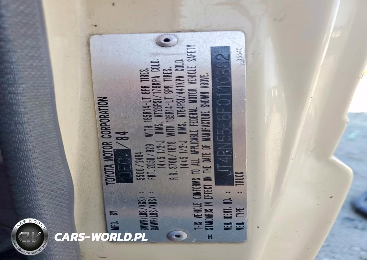 1985 Toyota 1 Ton Pick VIN:JT4RN55E6F0110862 - 12