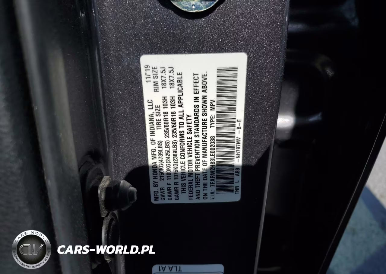 2020 Honda Cr-V Exl VIN:7FARW2H83LE002038 - 14