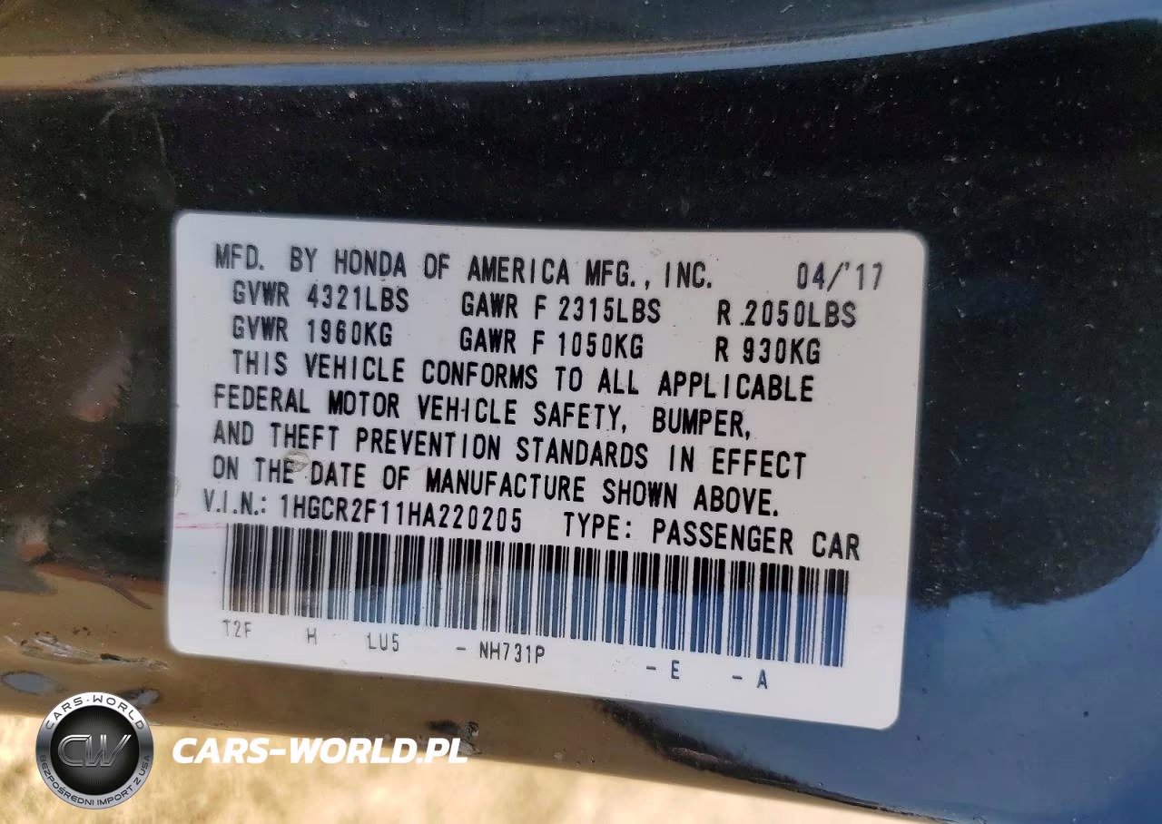 2017 Honda Accord Sport Special Edition VIN:1HGCR2F11HA220205 - 13