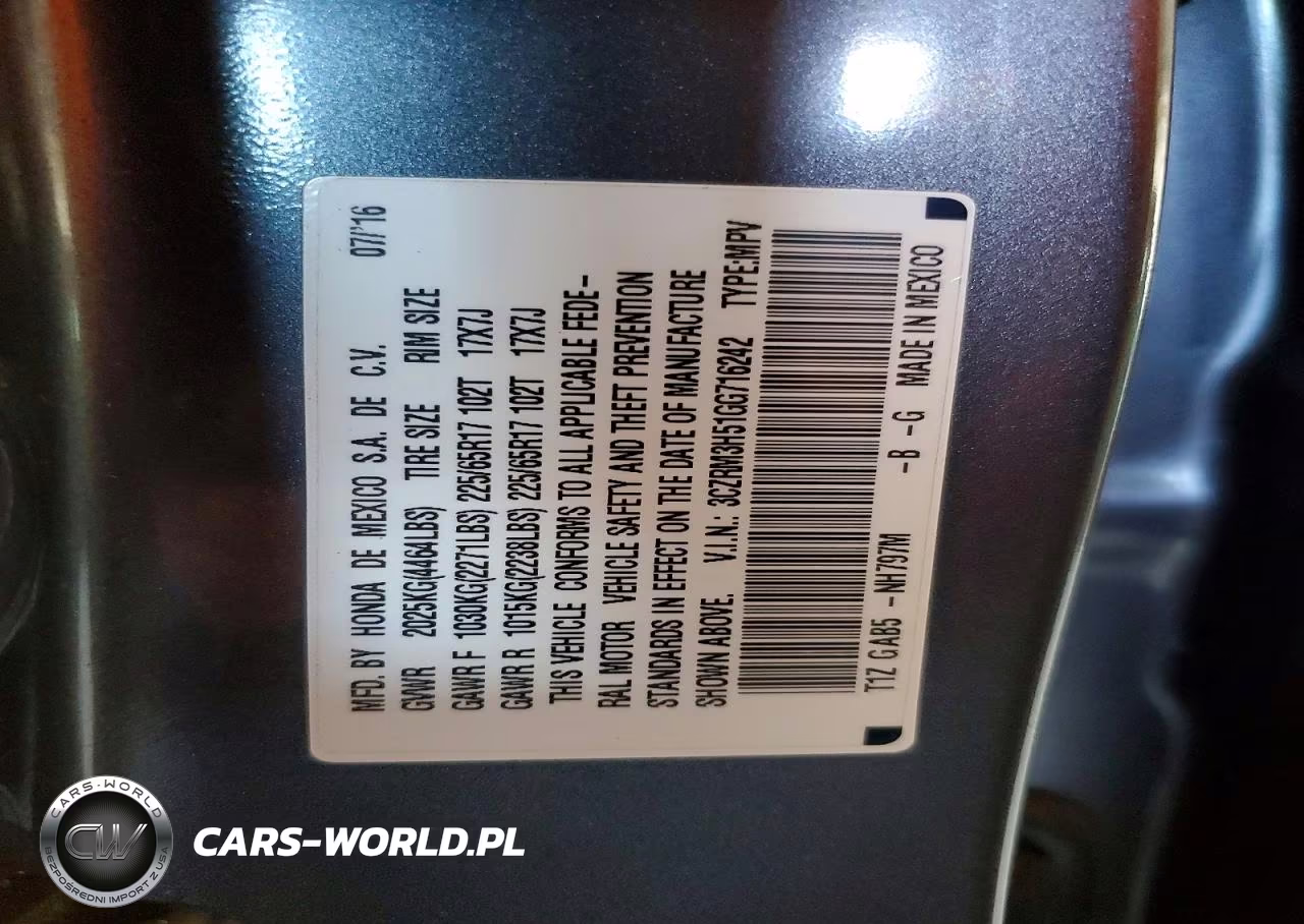 2016 Honda Cr-V Ex VIN:3CZRM3H51GG716242 - 13