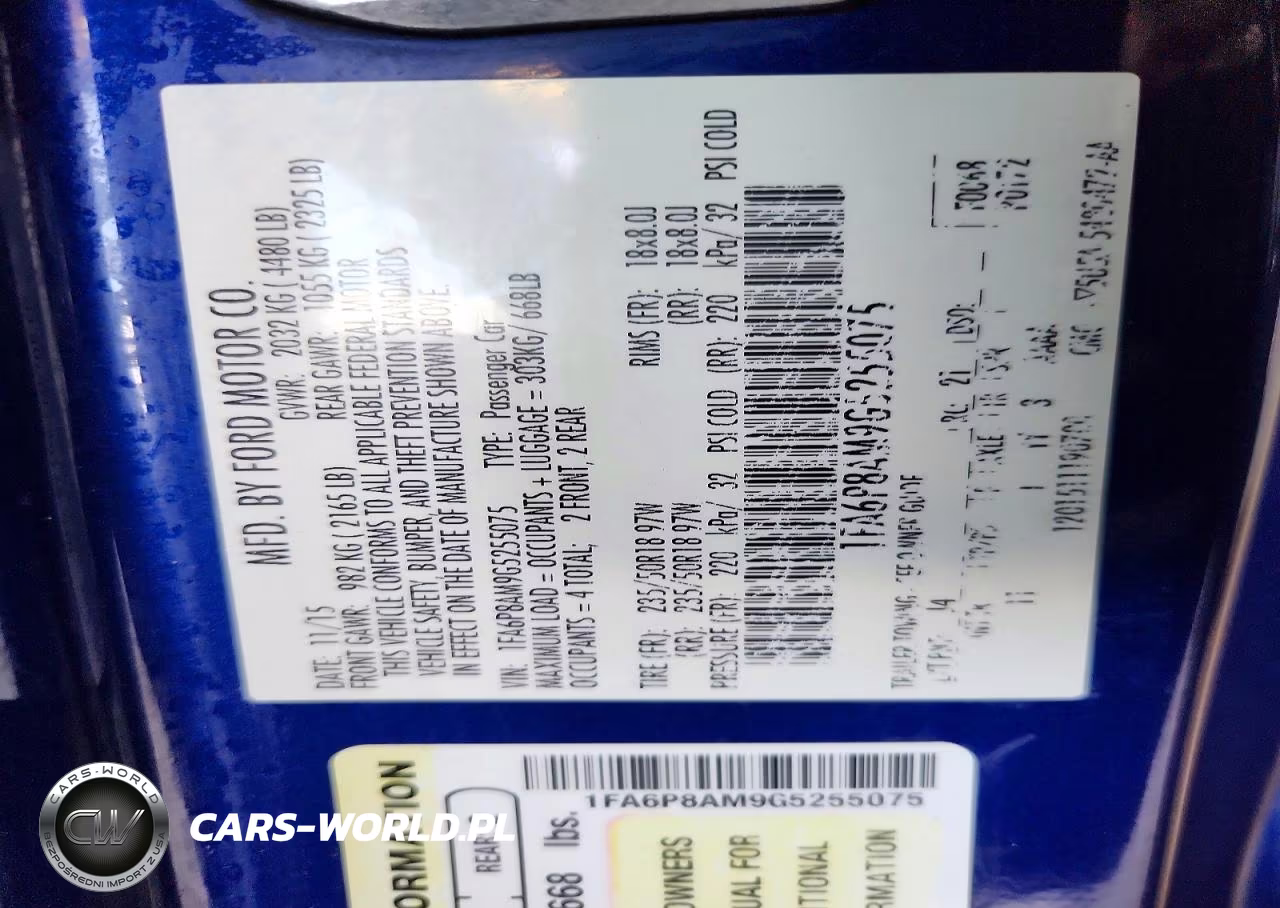 2016 Ford Mustang VIN:1FA6P8AM9G5255075 - 13