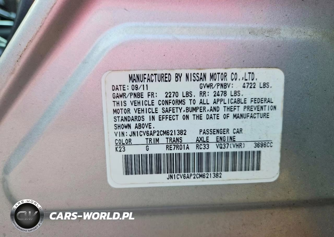 2012 Infiniti G37 Sedan Journey VIN:JN1CV6AP2CM621382 - 12
