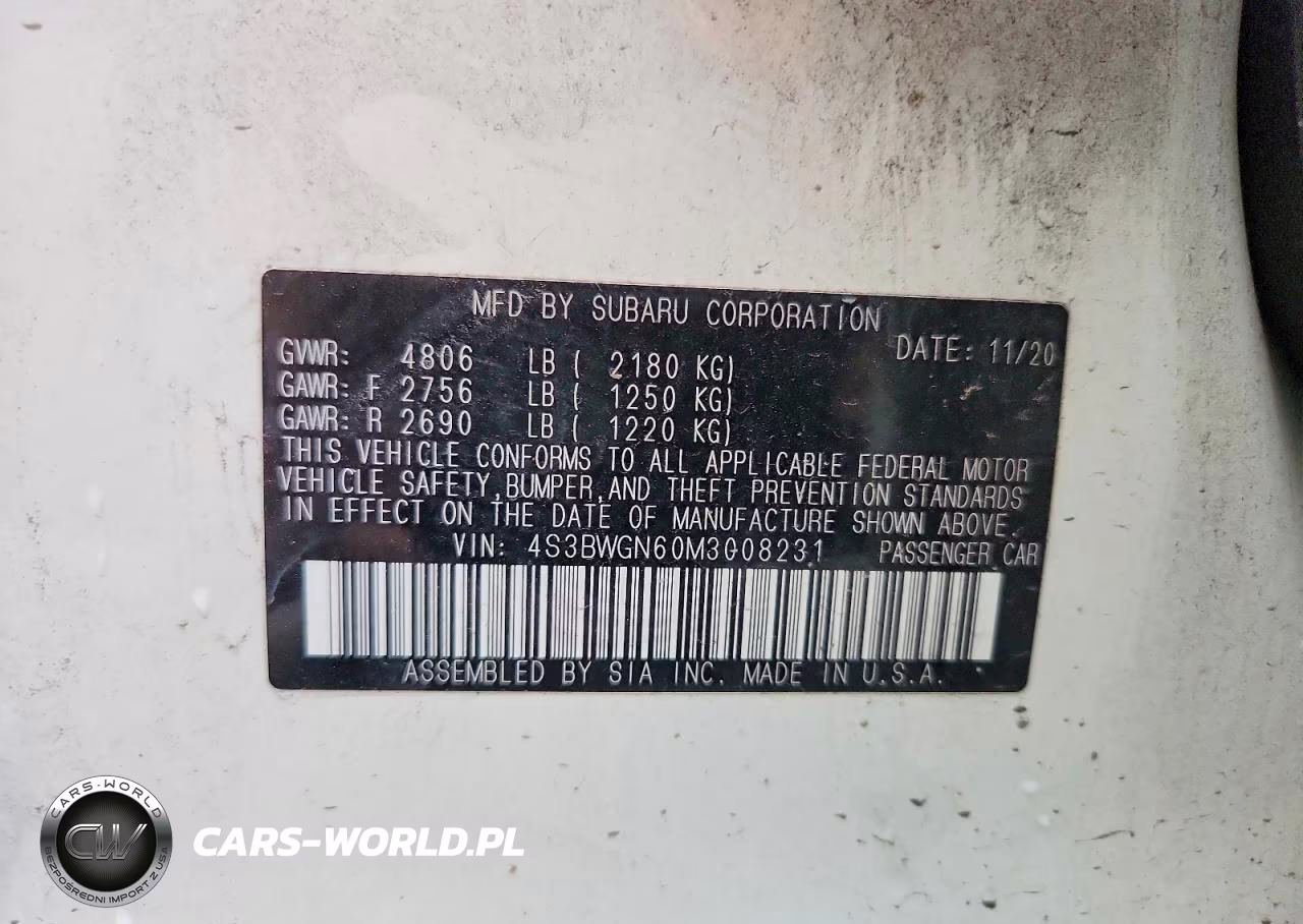 2021 Subaru Legacy Limited Xt VIN:4S3BWGN60M3008231 - 12