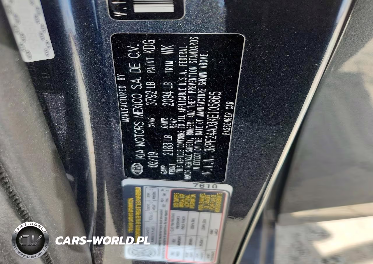 2019 Kia Forte Lxs VIN:3KPF24AD3KE105865 - 13