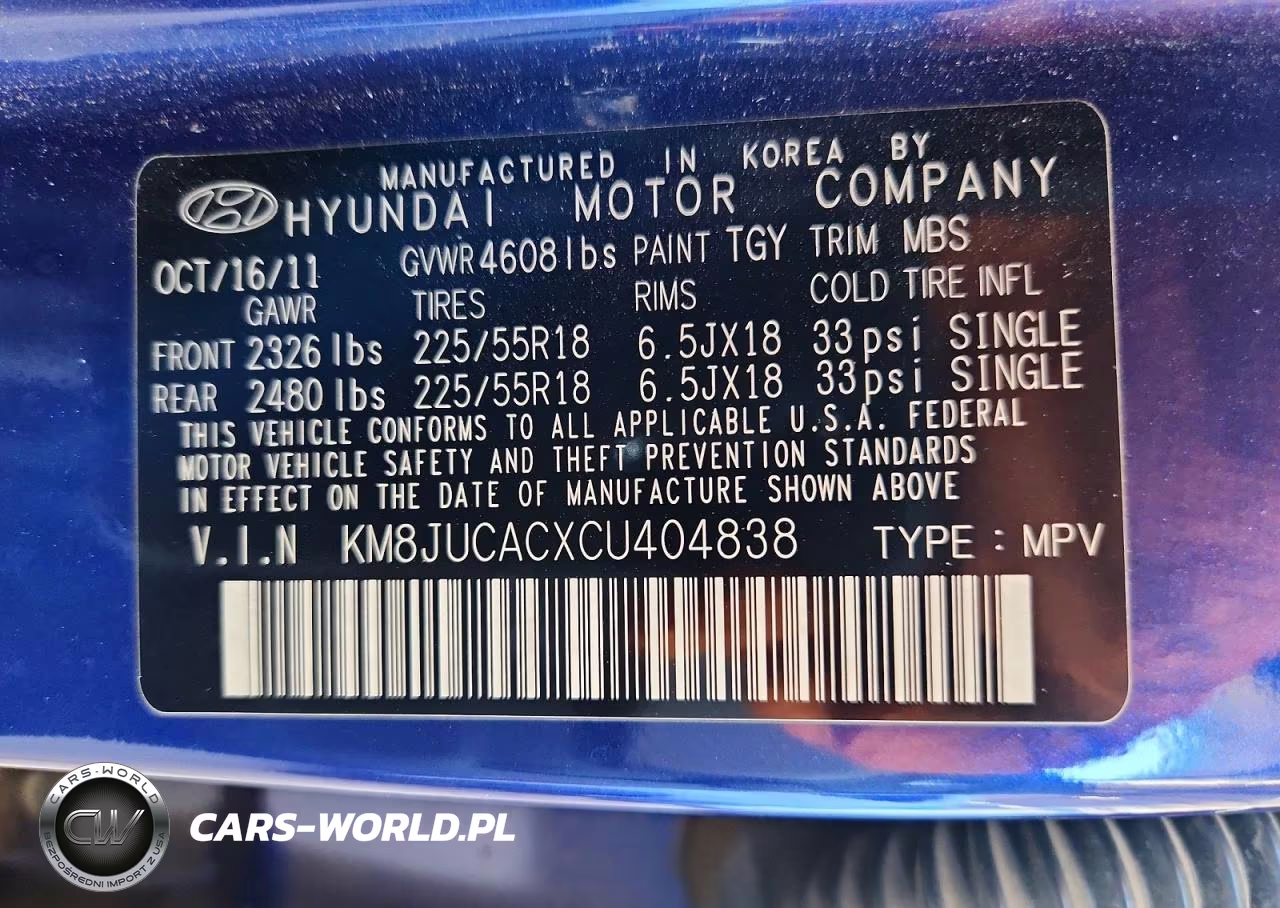 2012 Hyundai Tucson Limited VIN:KM8JUCACXCU404838 - 12